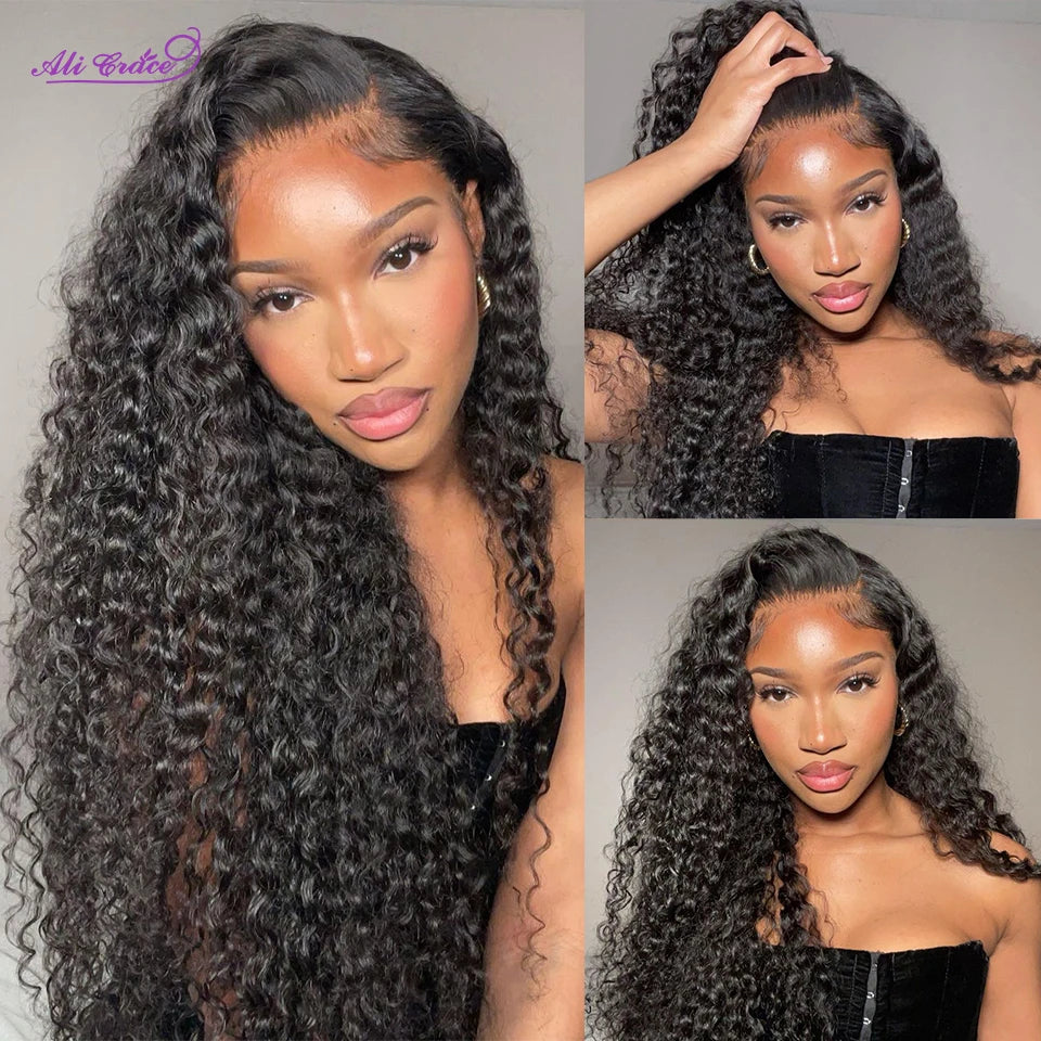 ALI GRACE Hair Peruvian Deep Wave Human Hair Bundles 100% Remy Human Hair Weave Natural Color 10-28 Inch 1 3 4 Bundle Deals