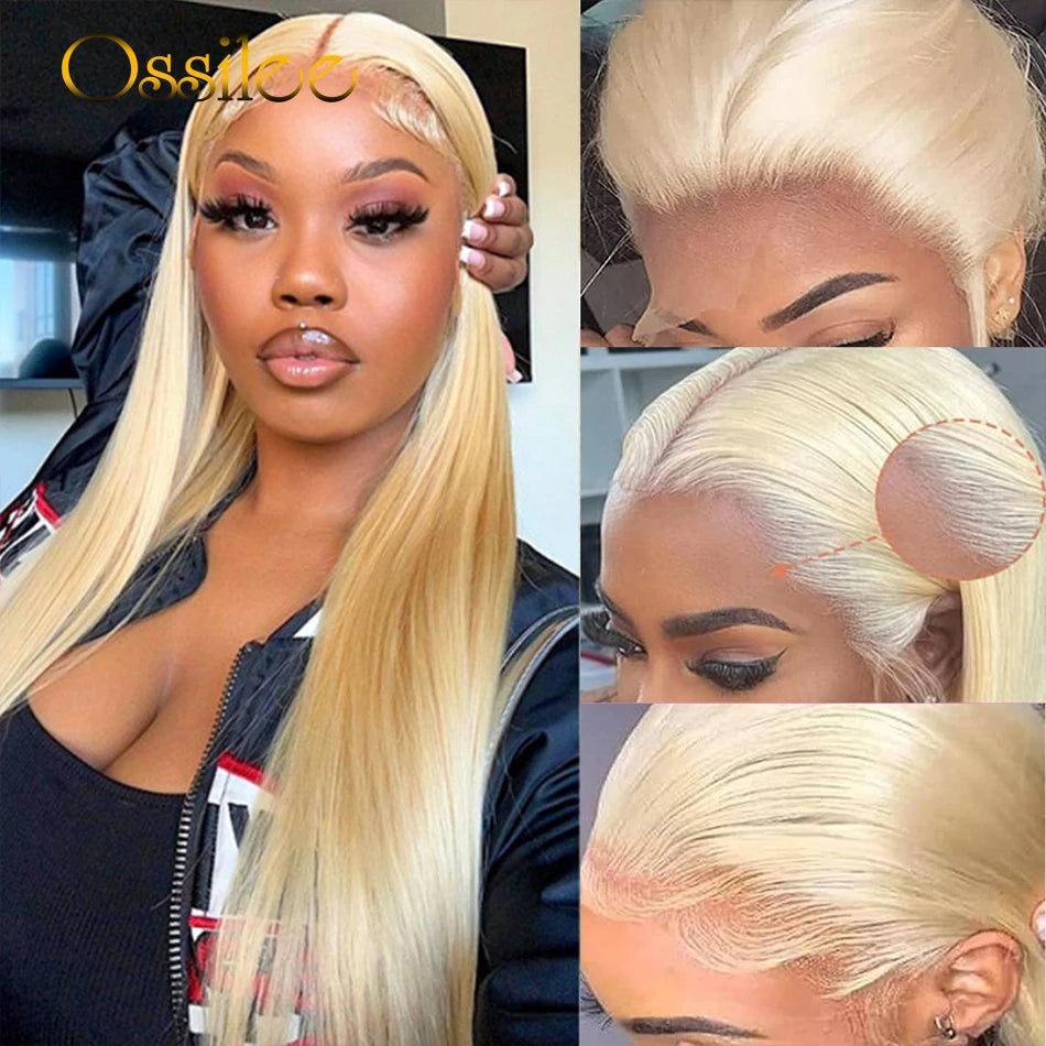 613 Blonde Lace Front Wig Human Hair Remy Brazilian Hair Blonde Wig 13x6 HD Lace Frontal Wigs Pre Plucked Natural Hairline