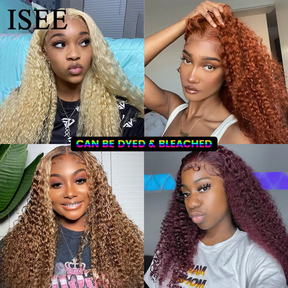 Wear Go Glueless Wig ISEE Indian Kinky Curly Short Bob 6x4 Glueless Wig Human Hair Ready To Wear 13x4 Wig Pre Bleached Knots