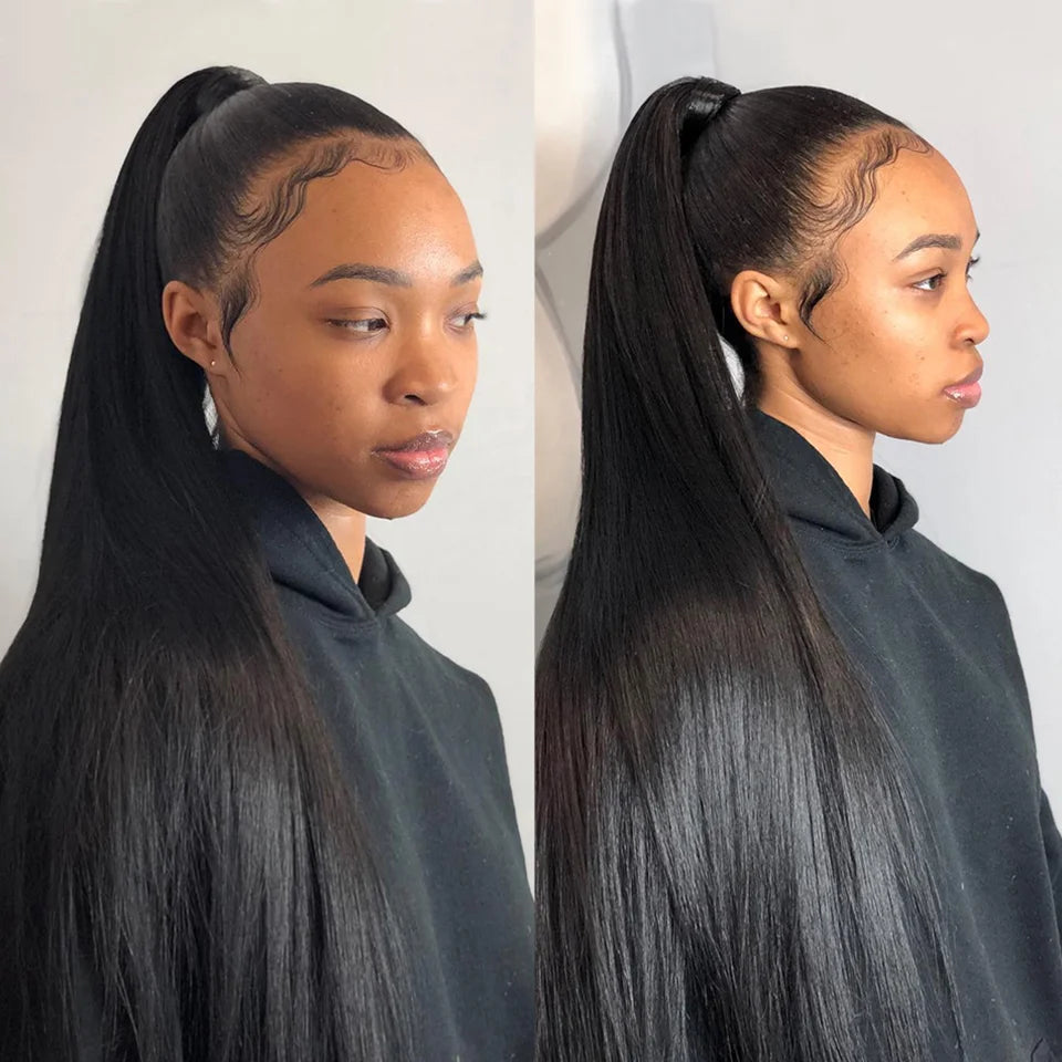 ALI GRACE Hair Brazilian Straight Hair Bundles 1/3/4 Pcs Straight Human Hair Bundles 28 30 32 Inch Remy Hair Weave Natural Color