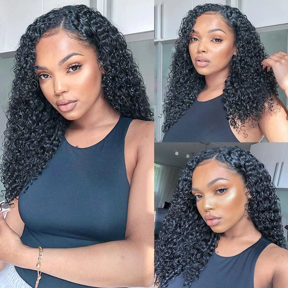 Sleek Peruvian Human Hair Weave Bundles Raw Kinky Curly Human Hair Bundles 30 32 34 Inch 1/3/4 Bundles Deep Curly Hair Extension