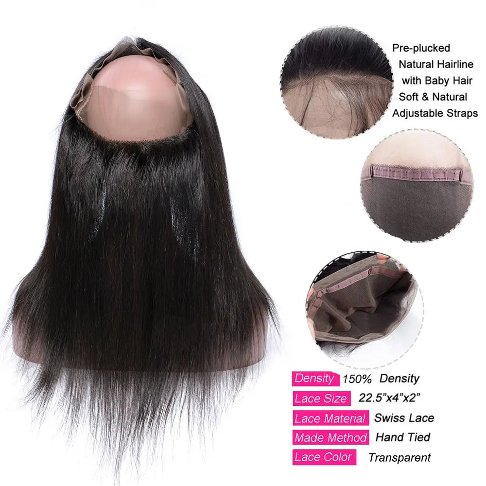 360 Lace Frontal Only Straight Newmi 360 Lace Closure Human Hair Transparent Pre Plucked 4x4 Closure 13x4 Ear to Ear Frontal