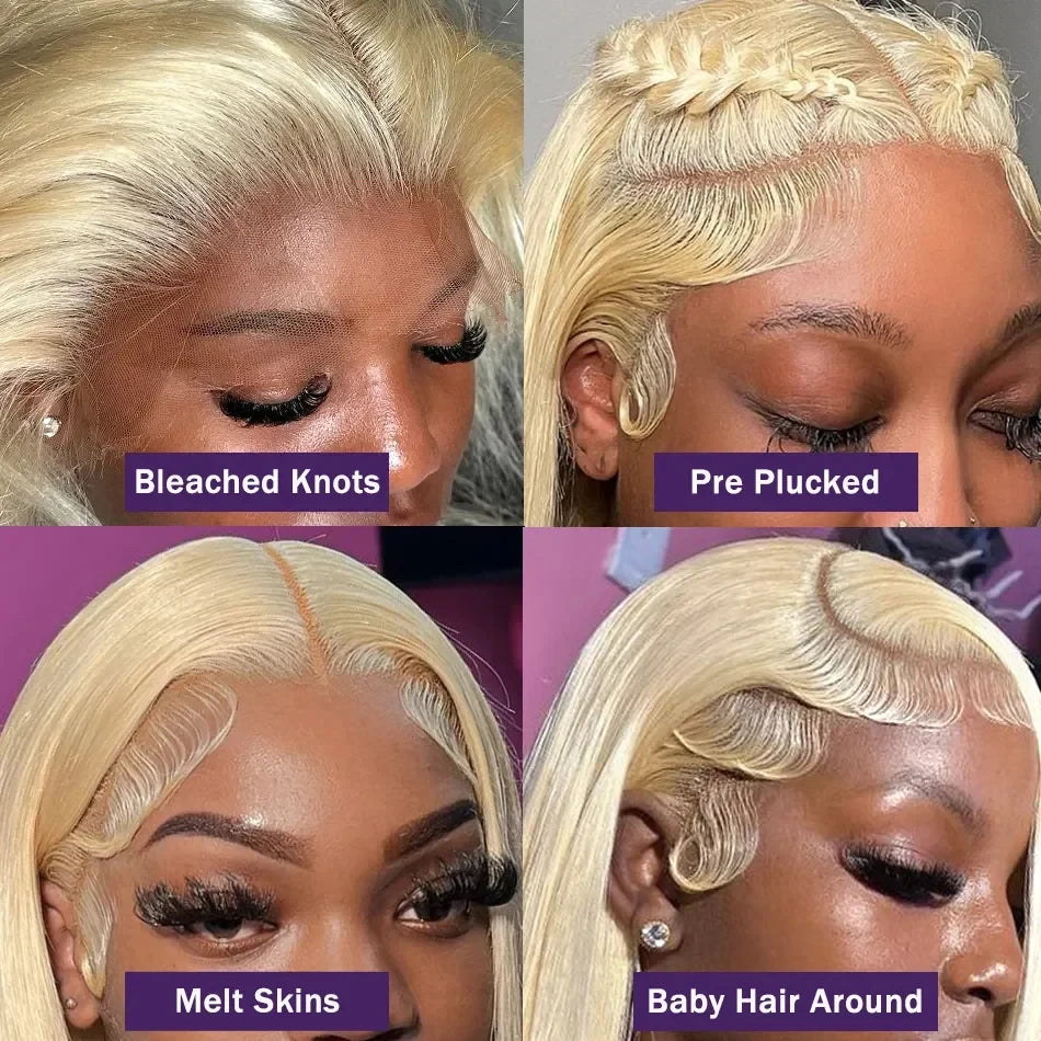 Wiggogo 613 Hd Lace Frontal Wig 13X6 Hd Lace Wig 13X4 Blonde Lace Front Human Hair Wigs Straight Lace Front Wigs Glueless Wigs