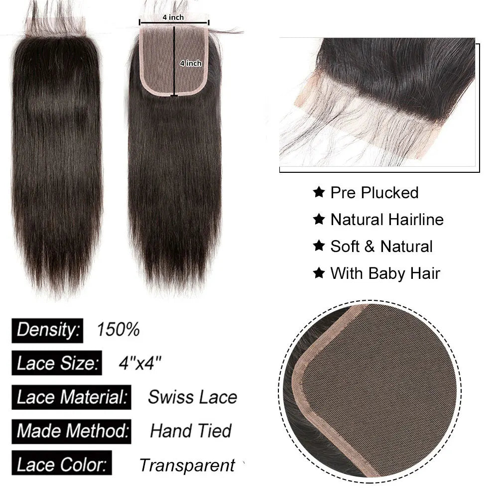 4x4 5x5 6x6 Lace Closure Human Hair Newmi Straight Transparent  13x4 13x6 Lace Frontal Human Hair Ear to Ear Frontal Extensions