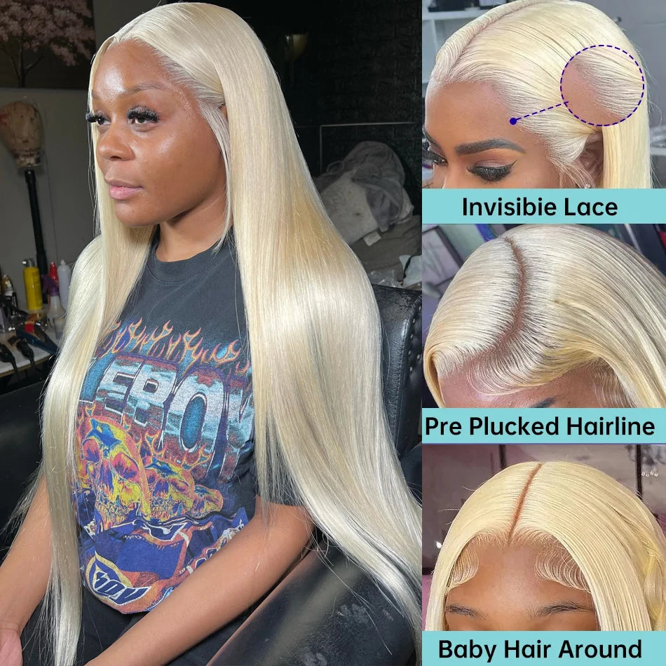 Wiggogo 613 Hd Lace Frontal Wig 13X6 Hd Lace Wig 13X4 Blonde Lace Front Human Hair Wigs Straight Lace Front Wigs Glueless Wigs