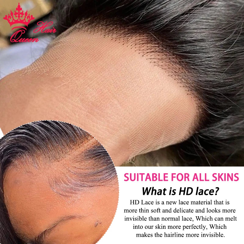 Real HD Lace 13x6 13x4 Frontal 4x4 5x5 6x6 7x7 Closure Body Wave / Straight Pre Plucked Small Knots Human Raw Hair Queen Hair