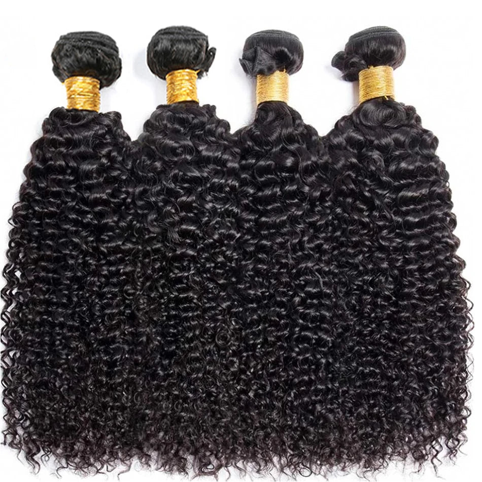 12A Brazilian Virgin Human Hair Kinky Curly Bundles With Frontal Ocean Water Wave Bundles With Frontal Bundles With Lace Closure