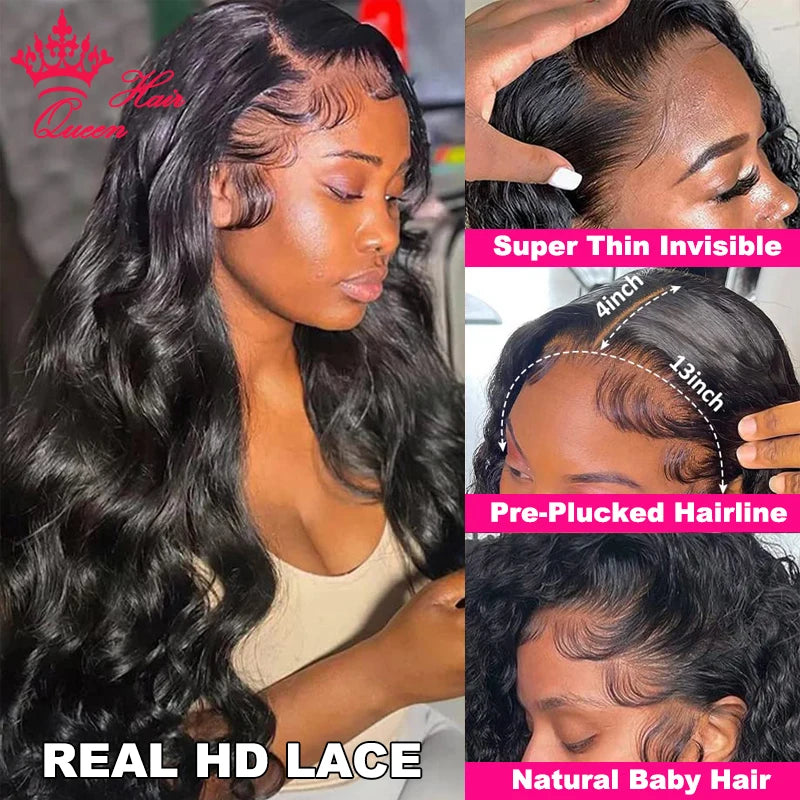 Real HD Lace Wig Body Wave Melt Skin Lace Pre Plucked Raw Human Hair 13x4 13x6 5x5 6x6 7x7 Lace Closure Frontal Wig Queen Hair
