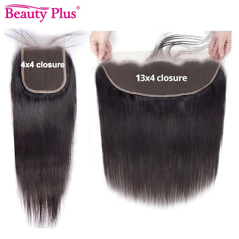 Brazilian Straight Lace Closure 4x4 Transparent Swiss Lace Closure Pure-Hand Tied 4x4 Lace Frontal Human Hair Lace Closure 10-22