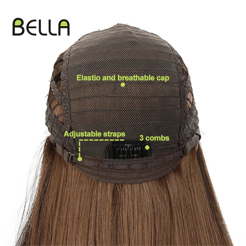 Bella Synthetic Lace Wig Straight Wig 38 Inch Super Long Straight Hair T Part Lace Wig Pink Blonde Brown Cospaly Wigs For Woman