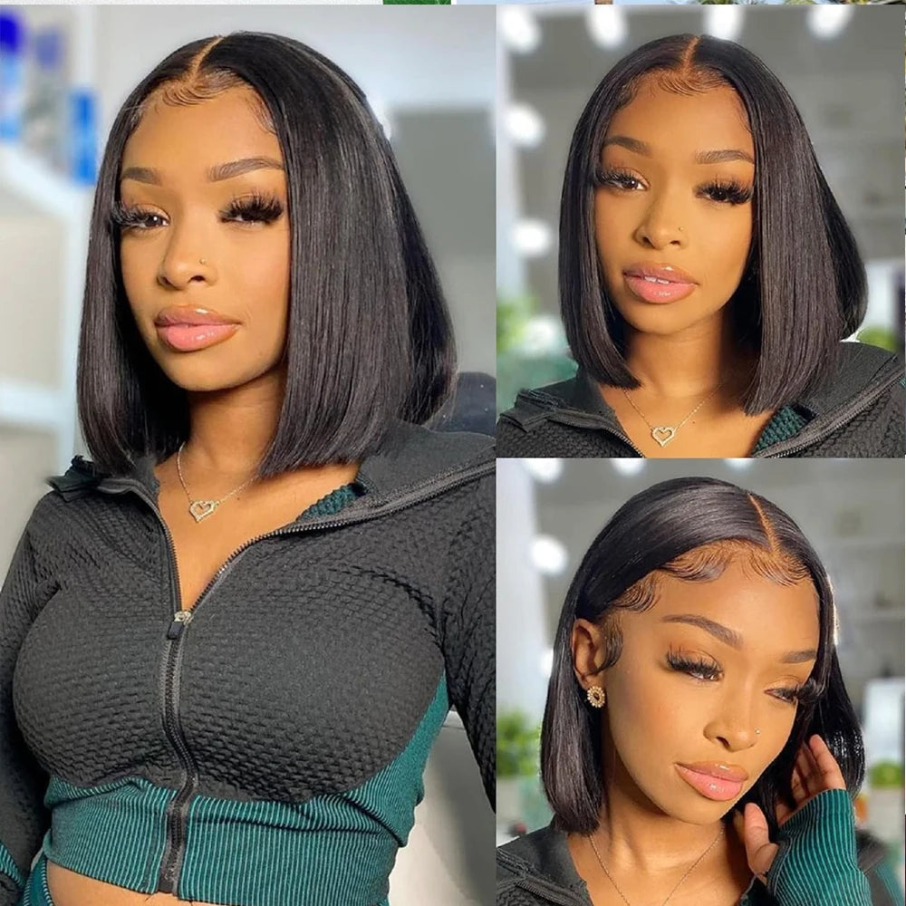 Bobs Human Hair Lace Frontal Glueless Wigs Ready To Wear Straight Bob Wig Lace Front Human Hair Wigs Hd Lace Wig 13X6 Human Hair