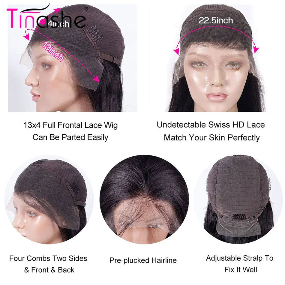 Tinashe 5x5 13x4 13x6 HD Lace Frontal Wig Transparent Lace Wig For Women Human Hair 200% Body Wave Lace Front Human Hair Wigs