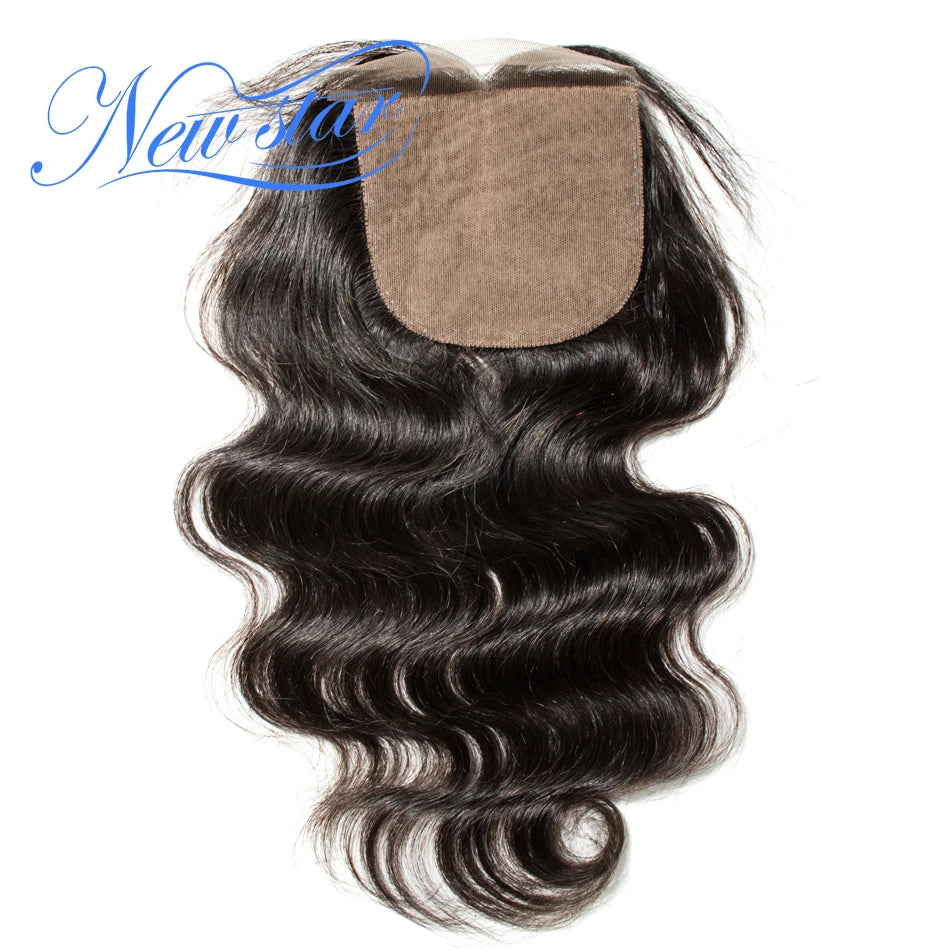 Brazilian 4x4 Body Wave Silk Based Closures Lace New Star Virgin Human Hair Pre-Plucked Hairline Virgin Hair 3part lace Closures
