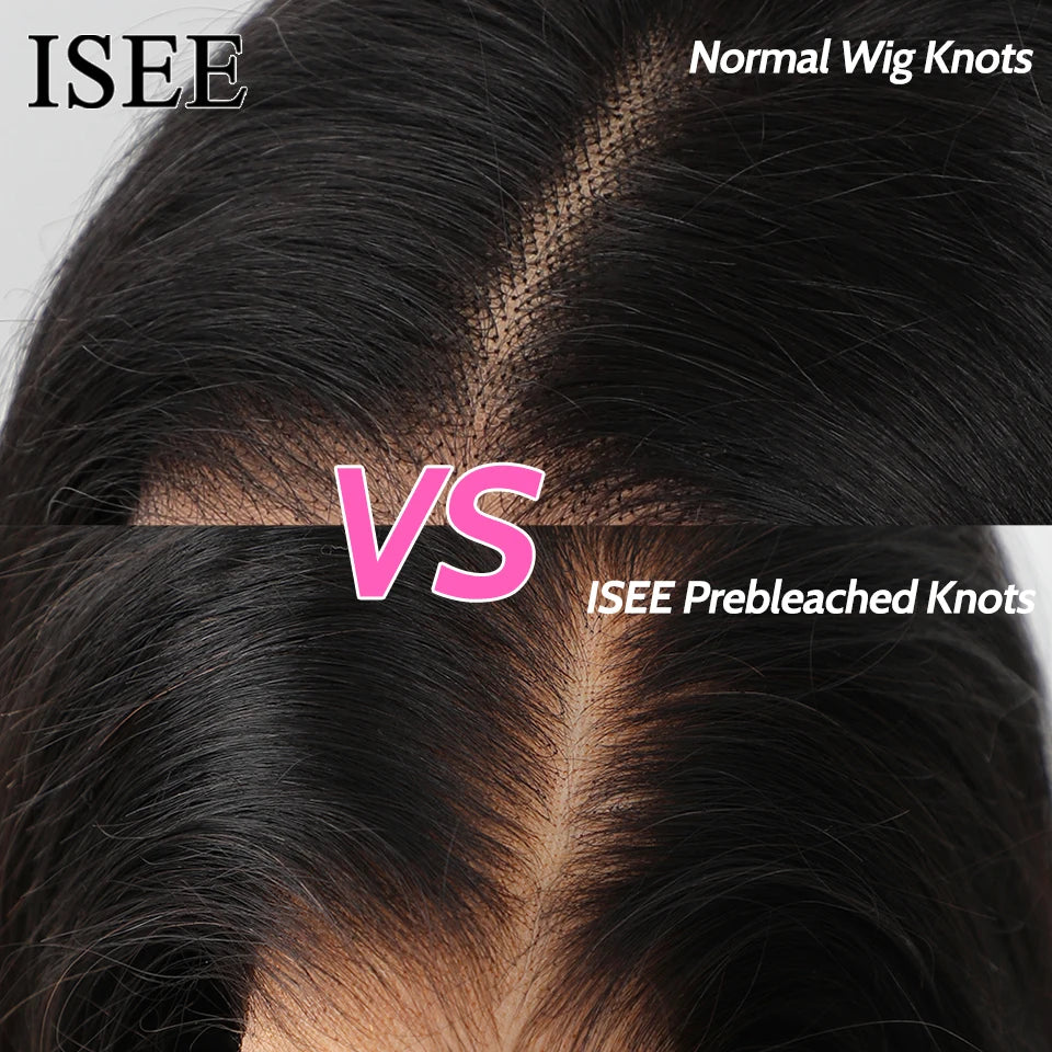 ISEE HAIR Wig Malaysian Straight 13x4 HD Lace Frontal Wig Pre Bleached Knots Wigs For Women 4x4 Lace Wig Human Hair Wigs
