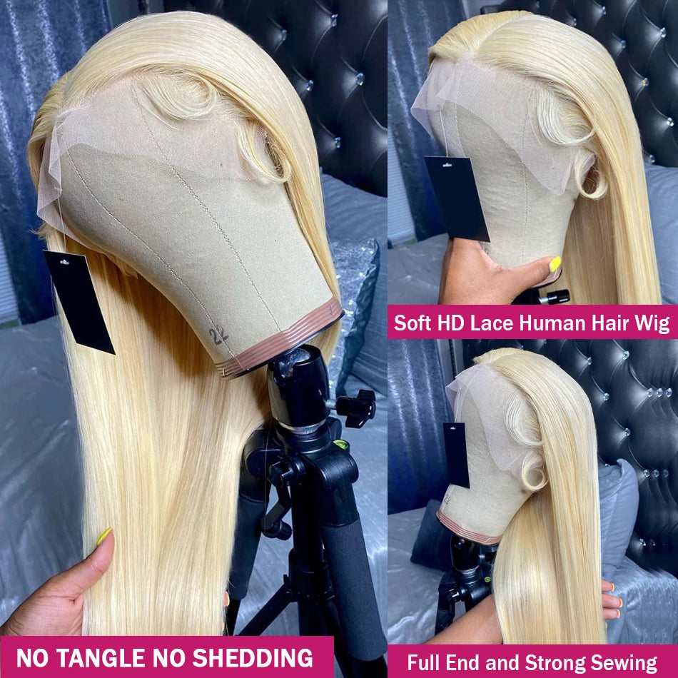 Wiggogo 613 Hd Lace Frontal Wig 13X6 Hd Lace Wig 13X4 Blonde Lace Front Human Hair Wigs Straight Lace Front Wigs Glueless Wigs