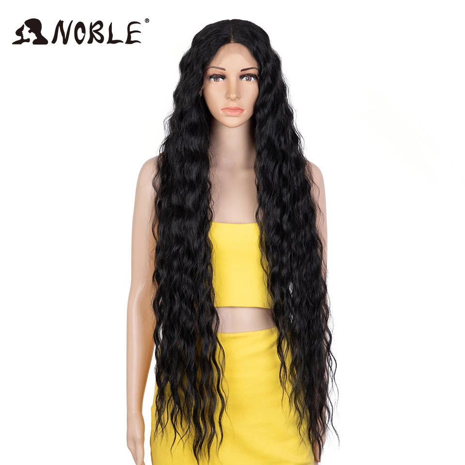 Noble Synthetic Lace Wig 40 Inch Long  Deep Wavy Curly Wigs For Women Blonde Full Lace Wig Blonde Lace Wig Cosplay