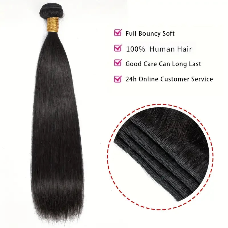 30 Inch Bone Straight Human Hair Weave Bundles 12 A Brazilian Natural Color 100% Remy Human Hair Extension 1 3 4 Bundles Weft