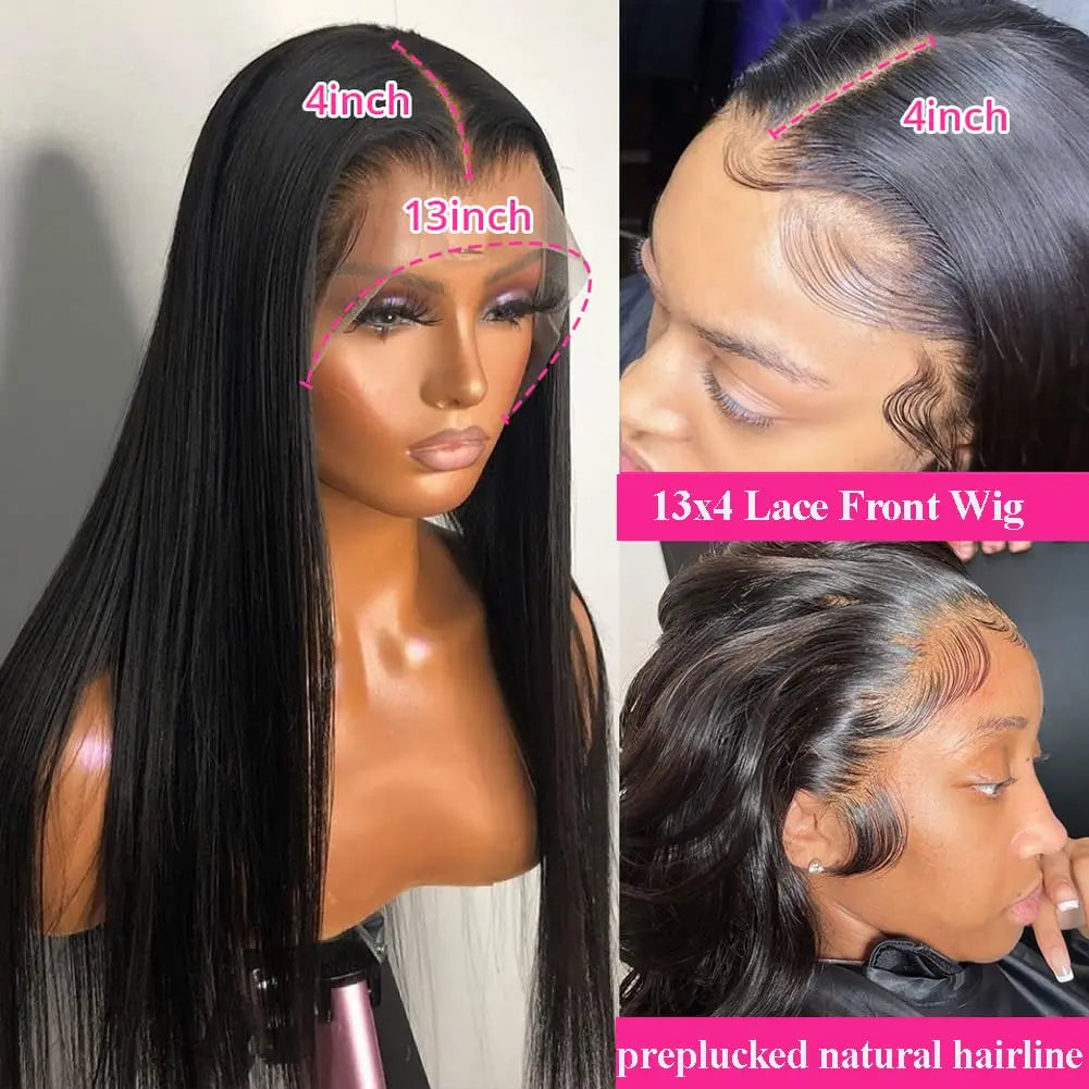 360 Full Lace Wig Human Hair Pre Plucked 30 32 Inch Straight Lace Front Wig For Women Brazilian 4x4 13x4 13x6Hd Lace Frontal Wig