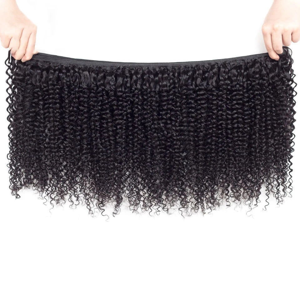 Brazilian Kinky Curly Human Hair Bundles 1/3/4 Pcs Remy Human Hair Weave Kinky Curly Bundles Natural Color 8"-28"Hair Extensions