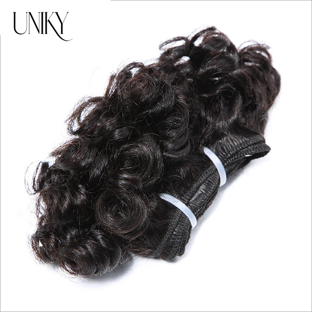 Short Bouncy Curly Human Hair Bundles 100% Human Hair Weft Brazilian Hair Weave Bundle Cheap short deep loose ocean wave bundles