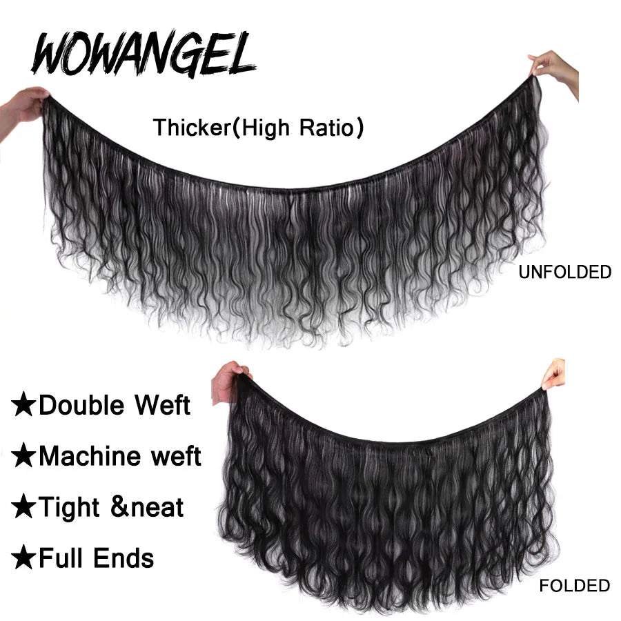 30 32inch Body Wave Human Hair Bundles with 13x6 HD Lace Frontal with Bundles Brazilian Remy Hair Melt Skins Hair Extensions